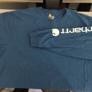 2XL Tall light blue Carhartt long sleeve shirt.